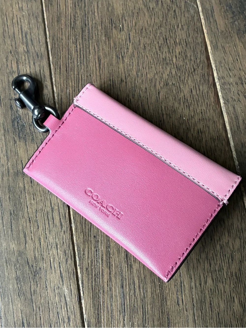 Coach Turnlock Leather Card Case Bag Charm in Colorblock